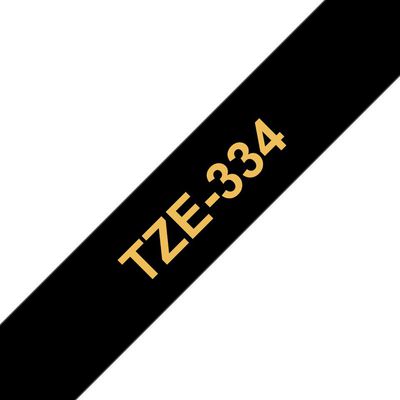 Brother Tape Gold on Black 12mm Laminated tape 12mm, Gold on  black, TZe, Thermal transfer, Brother, PT-1280HK, PT-1280SN, PT-1280KT,