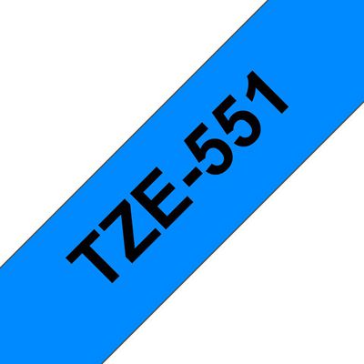 Brother Tape Black on Blue 24mm TZE-551, TZ, Black, 8 m, Box,  2.4 cm