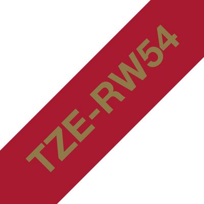 Brother TZE-RW54 24mm Gold on burgundysatin(4m)