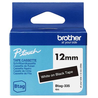 WHITE ON BLACK 12MM 4M