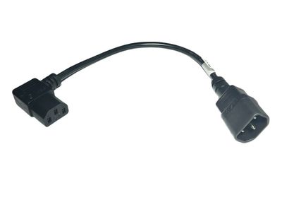 MicroConnect Power adapter C13 C14 angled  0.3m IEC 320 C13 - IEC320 C14  15 Amps & 250 Volts, Black