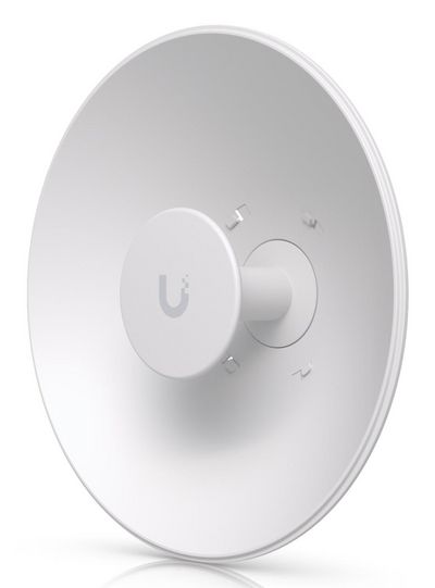 Ubiquiti 5-7 GHz compact dish with 26 dBi gain and radio direct connect.