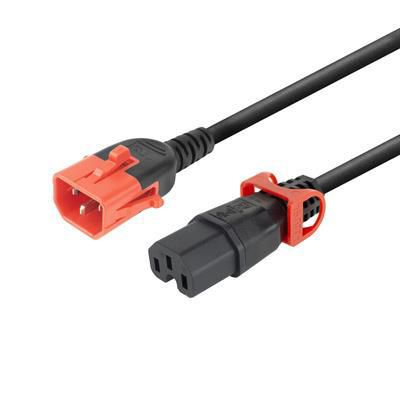 MicroConnect Powercord C14 IEC Lock+ Dual  Locking - C15 IEC Lock+ black  2m, PC3872