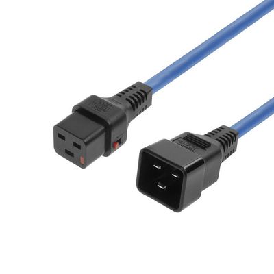 MicroConnect Powercord C19 IEC Lock - C20  blue 1,5m, PC1356