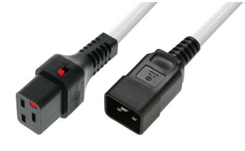MicroConnect Powercord C19 IEC Lock - C20  White 2m, PC1299