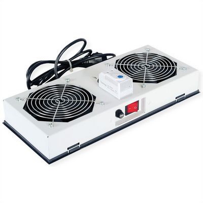ROLINE Lftereinheit 2 Lfter, fr 19-Zoll Wandgehuse grau, Thermostat