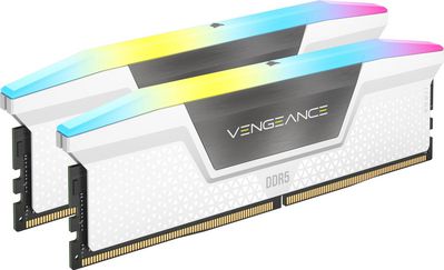 CORSAIR VENGEANCE RGB 32GB 2x16GB DDR5 6000MT/s CL30-36-36-76 1.40V Intel XMP & AMD EXPO White