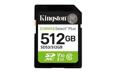 KINGSTON 512GB SDXC Canvas Select Plus Gen3 150MB/s C10 UHS-I U3 V30