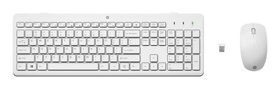 HP 230 WL MOUSE+KB COMBO WHT 230 Wireless Mouse and 230 Wireless Mouse and Keyboard Combo, Full-size (100%), RF Wireless, Membrane,