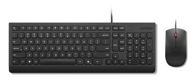 Lenovo Essential Wired Combo Sæt med mus og tastatur Kablet USA med Euro-symbol