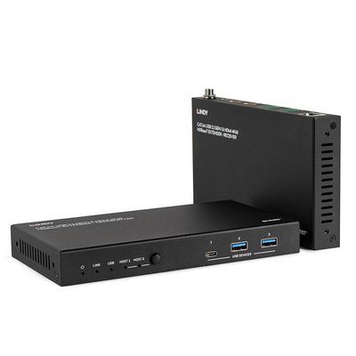 Lindy 100m Cat.6A 2 Host USB 3.2  Gen 1 & HDMI 4K60 HDBaseT  Extender
