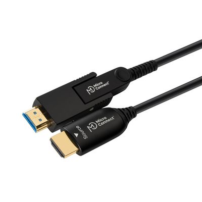 MicroConnect Premium Optic HDMI A-D Cable With HDMI Type A Adapter 40m  Support 4K 60Hz, 18 G/bps, YUV4:4:4, EDID/HDCP2.2/HDR/ARC