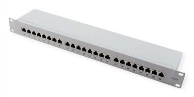 Kat.6A Class EA 19 Patchpanel 24 P geschirmt grau