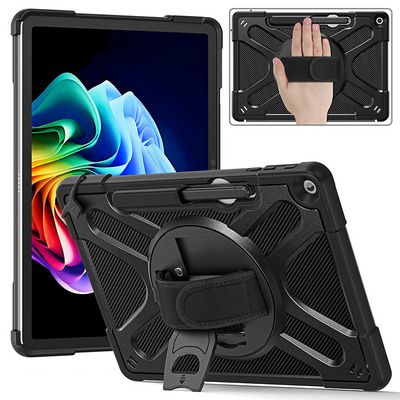 eSTUFF Microsoft Surface Pro 12  ATLANTA Defender Case. Black  Raised sides and hard-shell design with hand strap and shoulder strap
