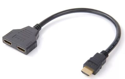 MicroConnect HDMI Y-Splitter Cable type A -2xtype A, M/F, 0.2m, passiv, Full HD, UL, bl, gold, Full HD, Dual Link