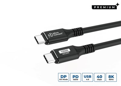 MicroConnect USB-C to USB-C cable 3m  Premium, 100W, 40Gbps, USB4  Gen 3x2