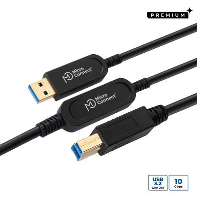 MicroConnect Premium Optic USB Cable 3.2  Gen 2 A-B 15m