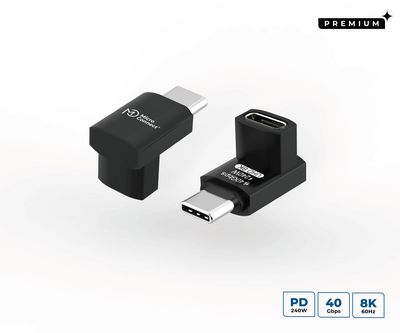 MicroConnect Premium USB4 3x2 USB-C angled  adapter, 240W, 40Gbps Premium  USB4 3x2 USB-C angled adapter, 240W, 40Gbps