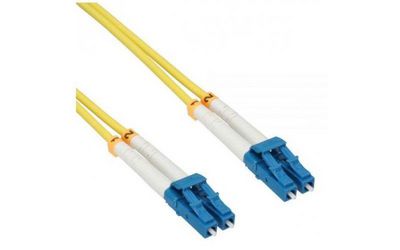Mercodan Fiber patch cable LC-LC OS2 10m, 9/125, Singlemode, Duplex, Yellow, 2mm, LSZH Halogen-free, G657A1