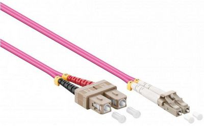Mercodan Fiber patch cable LC-SC OM4  1.0m, 50/125, multimode,  Duplex, Violet, 2mm, LSZH Halogen-free