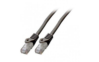Mercodan Patch cable KAT6 UTP, black,  15m, Halogen-free, 2x4xAWG24  LSZH, Polybag, CCA