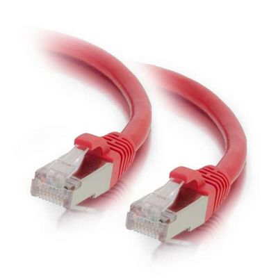 Mercodan KAT6A S/FTP 7.5m, Red, Patch  cable, Halogen-free LSZH,  AWG26, CU copper