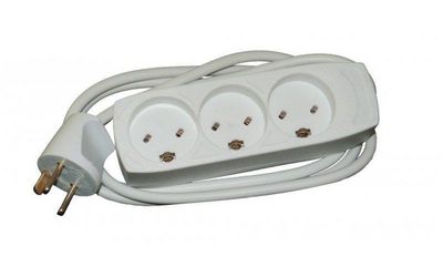 Mercodan EDB power strip with 3 earthed outlets 5.0m white