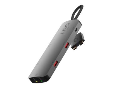 LINQ USB-C MULTI-HUB TIL MACBOOK, 7 PORTS, DUAL DISPLAY, 1X HDMI 4K@60HZ, 1X HDMI 4K@30HZ, RJ45, 1X USB-C 3.2 GEN2, USB-C 100W PD, 10 GBPS,