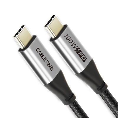 Cabletime Premium PD USB-C: Han - USB-C Han, 1,0m,, USB 2.0, 100W, 20V5A