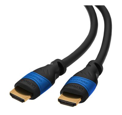 deleyCON HDMI Cable - HQ Black Polybag 1,0m, HDMI 2,0, ethernet, 4K, HDMI: Han - HDMI: Han