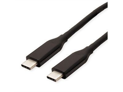 Value USB4 Gen 3x2 Kabel, 0,5m,  Sort, 40Gbps, PD 100W, USB-C:  Han - USB-C: Han