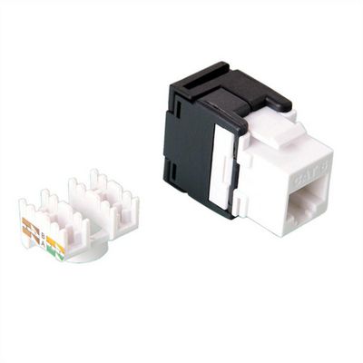 Value Keystone Jack KAT6/Class E,  RJ45, unshielded, 180?,  tool-free, Hvid