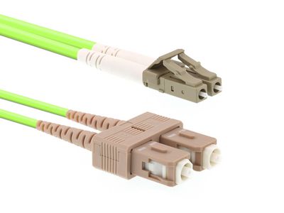 Mercodan Fiber patch cable LC-SC OM5  20m, 50/125, multimode,  Duplex, Green, 2.0mm, LSZH Halogen-free