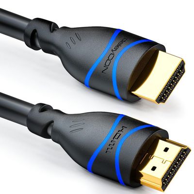 deleyCON HDMI kabel 0,5m sort 1.4,  ethernet, HDMI: Han - HDMI:  Han, HD & 3D