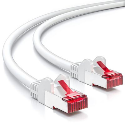 deleyCON Patchkabel KAT6, 250Mhz, S/FTP (PIMF), 3,0 meter, hvid