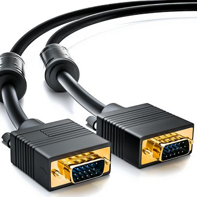 deleyCON VGA Cable - HQ Black Polybag 2,00m, VGA: Han - VGA: Han