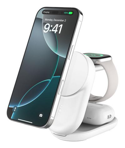 Belkin Qi2 Fitness Tracker,  Headphones, Smartphone,  Smartwatch White Usb Wireless Charging Fast Charging Indoor