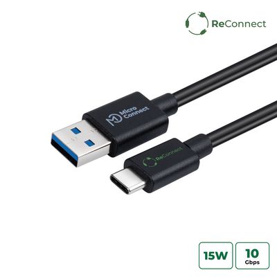 MicroConnect ReConnect (GRS) USB-C to USB-A 3.2 Gen 1 cable, 1m