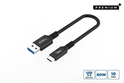MicroConnect Premium USB-C to USB-A cable  0,15m, 10Gbps, 60W