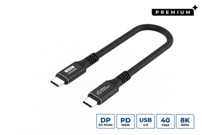 MicroConnect USB-C to USB-C cable 0.15m Premium, 100W, 40Gbps, USB4 Gen 3x2