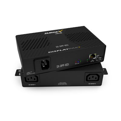 SurgeX DisplayPak+ IP Controlled Power, Management, 10A / 240V, 2x IEC C13, Slim Smart PDU with Multi-Stage Power Protection