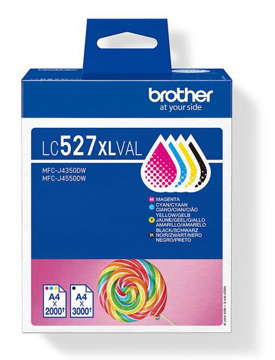 Brother LC527XLVAL VALUE PACK HIGH  YIELD CMYK, UP TO 1 X 3 000 +  3 X 2 000 PAGES
