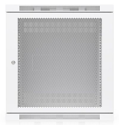 Ubiquiti Fully assembled wall-mount rack with built-in fans and removable panels, engineered for easy equipment access and space-efficient