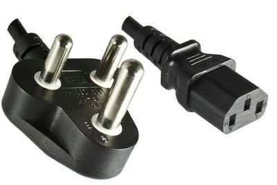MicroConnect Power cord South Africa Type M - C13, black, Big Plug, H05VV-F 3G 0.75 mm?, 10A-250V, 1.8 m
