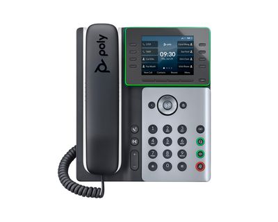 Poly Edge E300 Ip Phone Black,  Silver 8 Lines Lcd