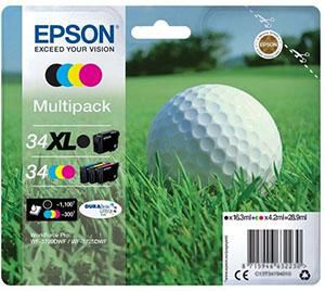 Epson 34XL - 4 pakker - XL - sort, gul
