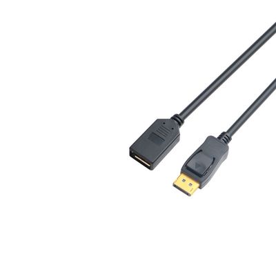 MicroConnect QHD Displayport extender Cable 2m Displayport v. 1.1a HD 1600p Gold-Plated connectors, Black