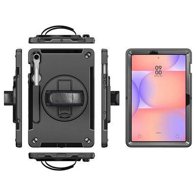 eSTUFF Galaxy Tab S10  Lite/S10FE/S9FE /S9 OHIO  Defender Case with hand strap and shoulder strap. Black