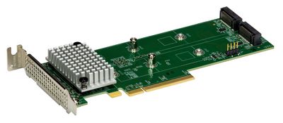 Supermicro AOC-SLG4-2H8M2-O 2x Hybrid Gen 4 NVMe/SATA M.2 RAID 0/1 Carrier, Standard