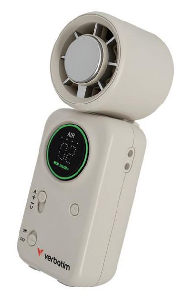Verbatim Cool 'n' Go Ice Touch Mini Handheld Fan White/Sliver